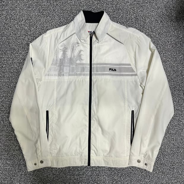 (100) 휠라 FILA 화이트 바람막이 자켓