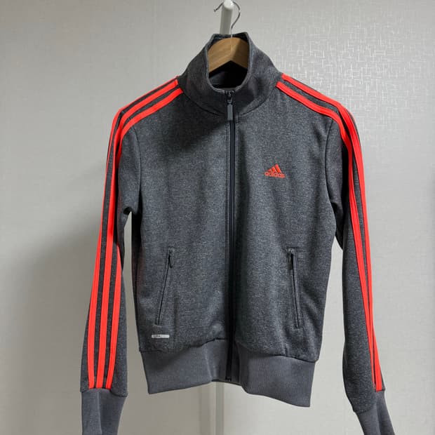 아디다스 삼선 트레이닝 져지 그레이/오렌지 90