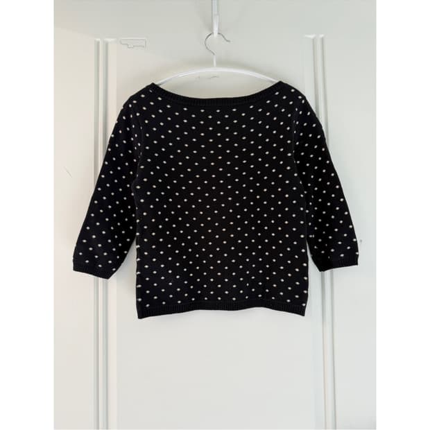 일본빈티지 도트 보트넥 니트