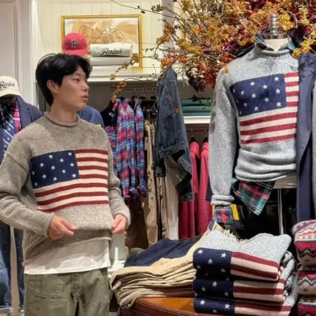 새상품 L) 폴로 류준열 그레이 니트