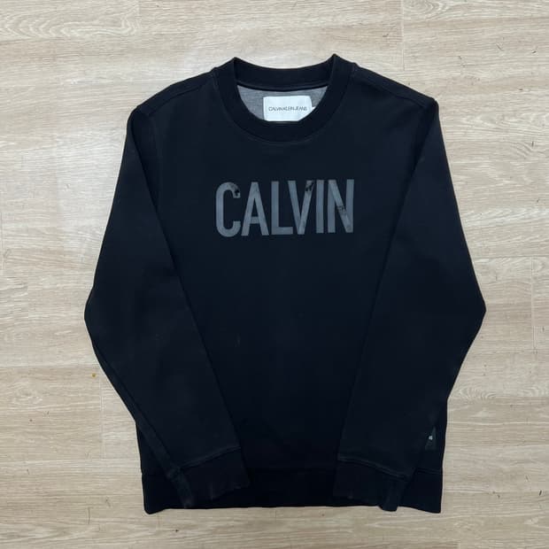 캘빈클라인 진스 빅로고 맨투맨 크루넥 티셔츠 [블랙] L/100