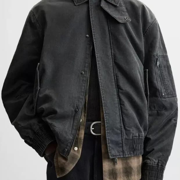 자라 가먼트다잉 워싱 마원 점퍼 MA-1