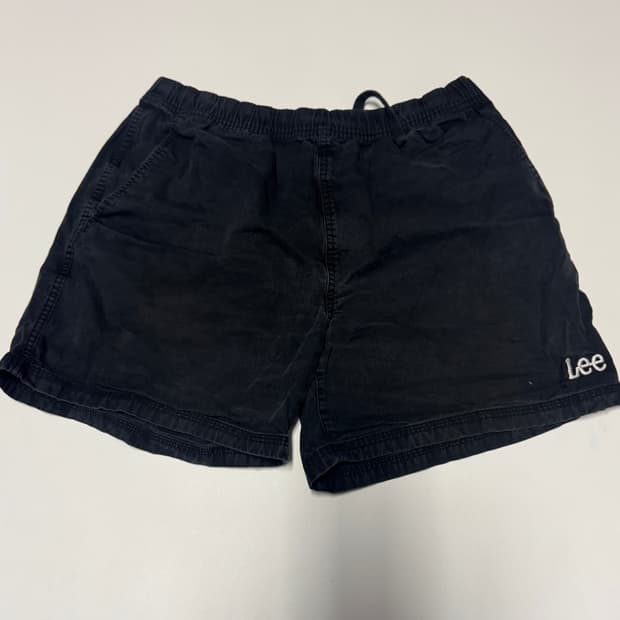 Lee 리 로고 자수 포인트 코튼 밴딩 반바지 L 블랙