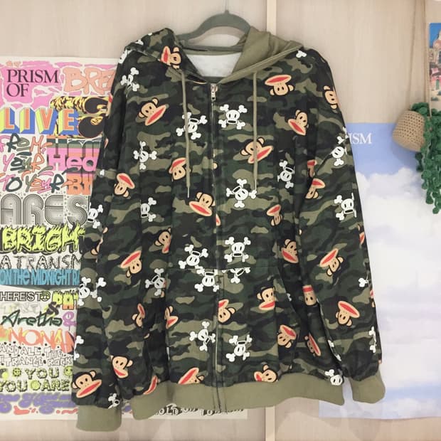 Romwe & Paul Frank 카모 후드티 M