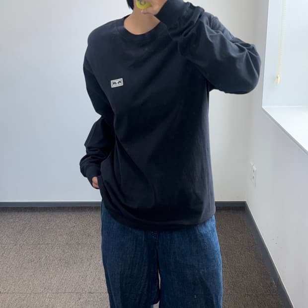 Obey 오베이 백 빅로고 네이비 롱슬리브