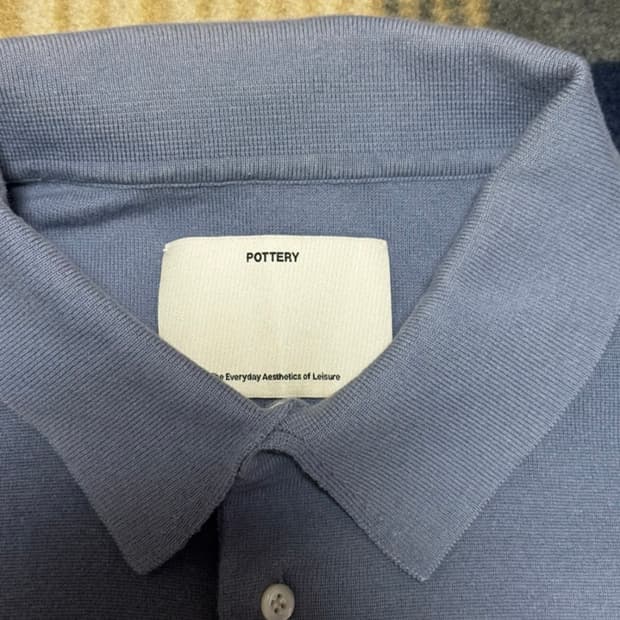 포터리 반팔 카라 니트 (블루, 3)