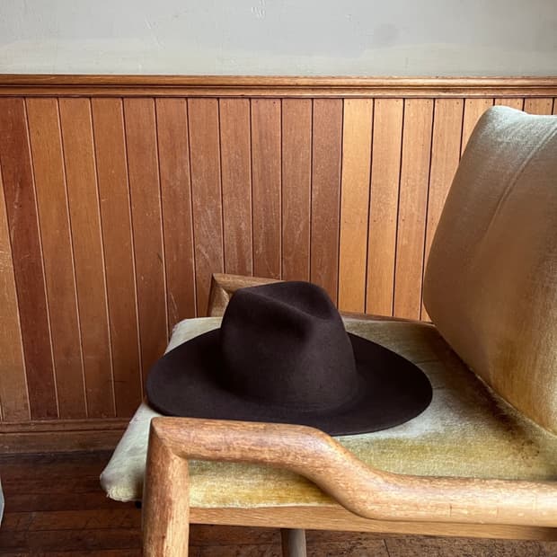 와이드 브라운 페도라