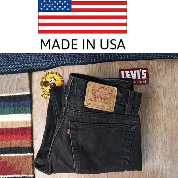 
미국판 90S LEVIS 리바이스 505 빈티지 블랙진 데님  
