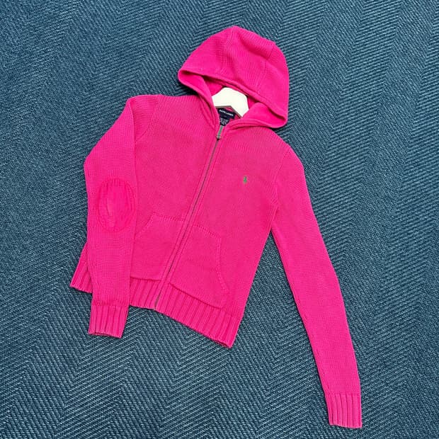 [실측여성XS] 폴로 니트 후드집업