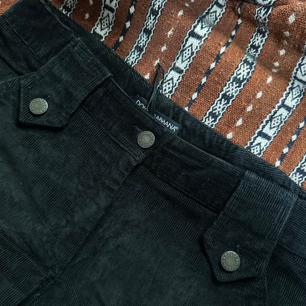 돌체앤가바나 여성 코듀로이 바지 블랙 40