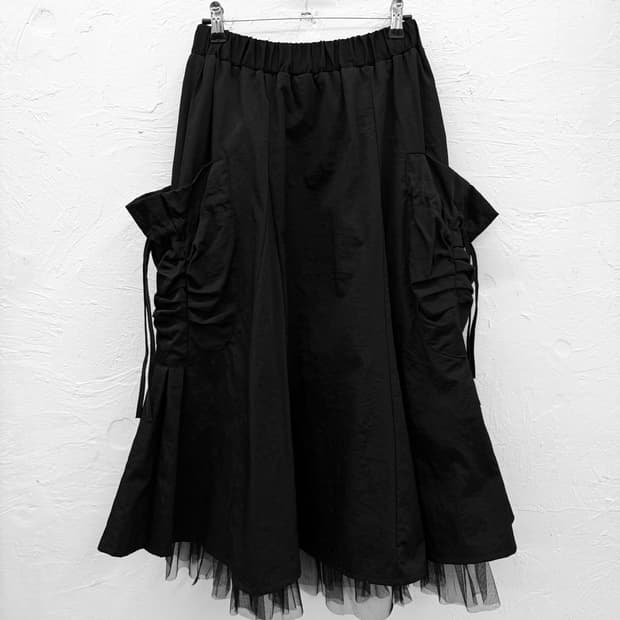 aneel.k 레이어드 샤 카고 스커트