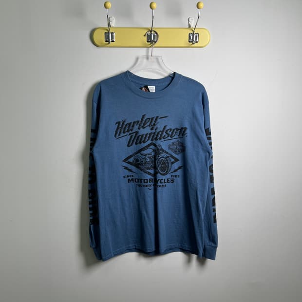 할리데이비슨 블루 그래픽 롱슬리브 M