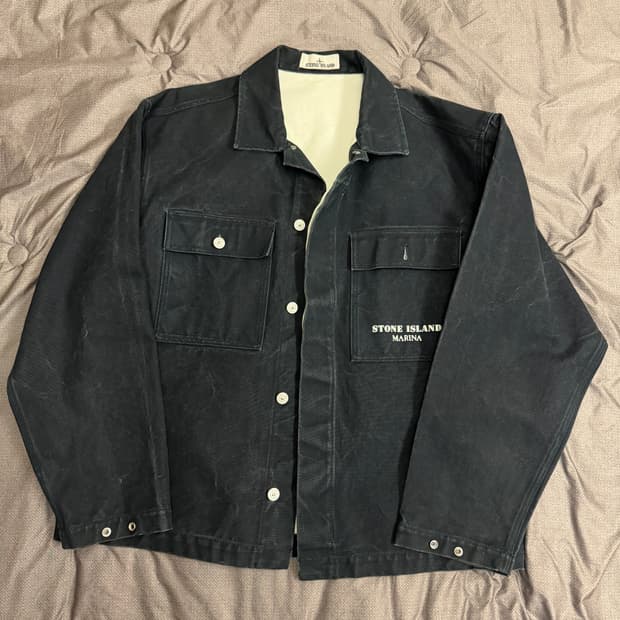 스톤아일랜드 Stone Island 마리나 코튼 캔버스 오버셔츠