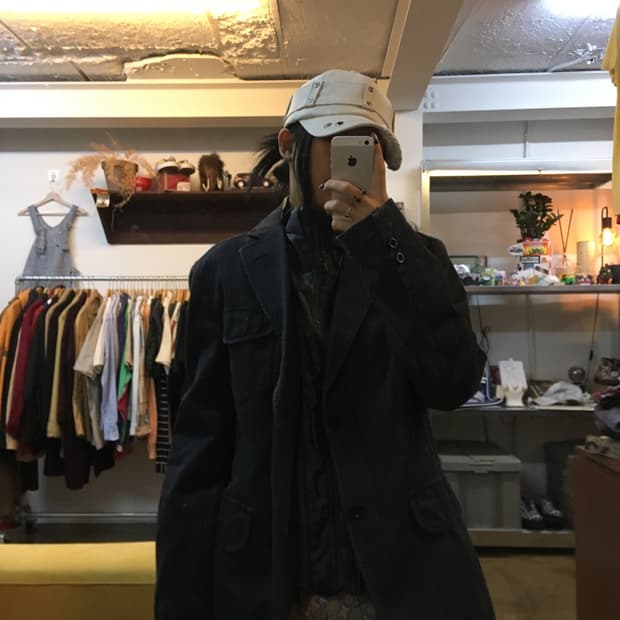 휴고 보스 오렌지 하드 코튼 테일러드 나일론 하이넥 디테일 자켓
