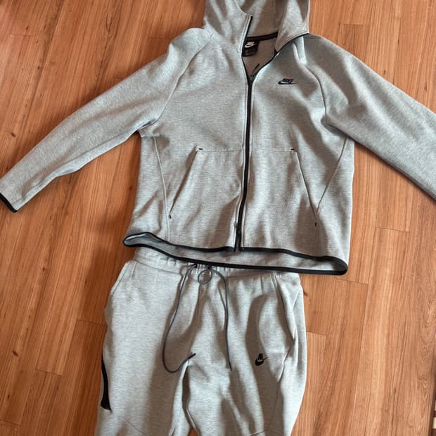 나이키 테크 플리스 트레이닝복 테크팩 회색 세트 L
