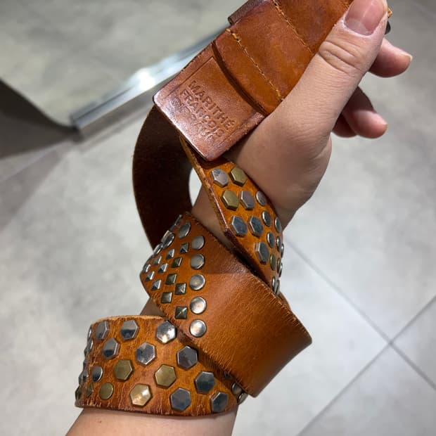 00s 마리떼 프랑소와 저버 스터드 소가죽 레더 벨트