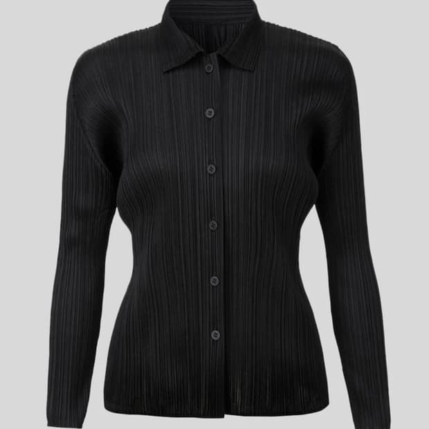 플리츠플리즈 베이직 셔츠 블랙 5