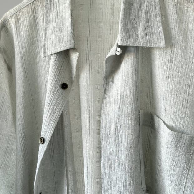 Natural fabric jacquard design half shir