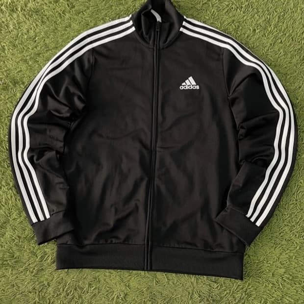 아디다스 블랙 검정 트랙탑 져지집업 95/M