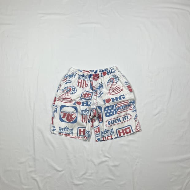 90‘s 히스테릭글래머 fuck it 쇼트 밴딩팬츠 반바지