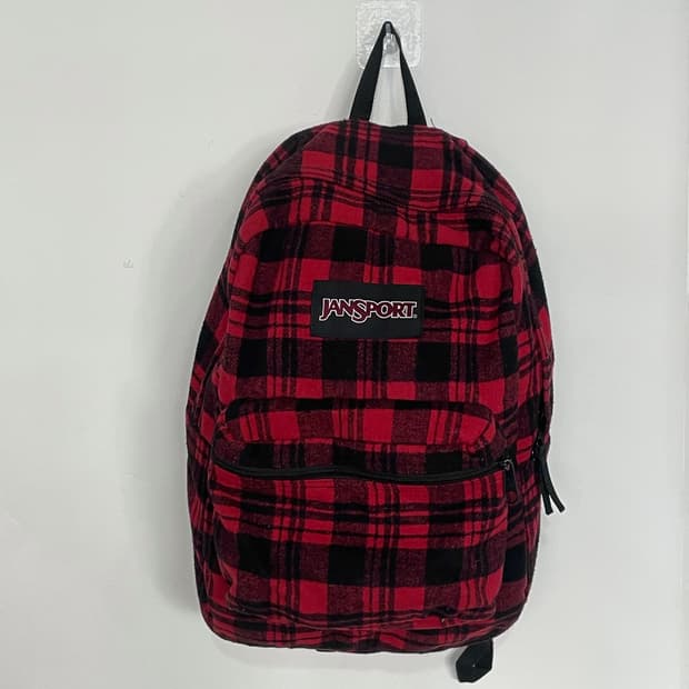 Jansport 잔스포츠 레드 체크 백팩 