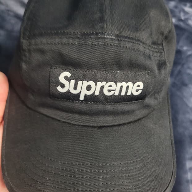 슈프림 워시드 치노 트윌 캠프캡 블랙 - 24SS