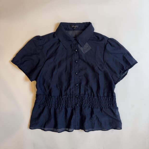 Lounie Navy Smocked Blouse 