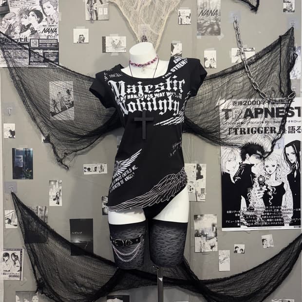 PUNK wing Diagonal detail halfsleeve