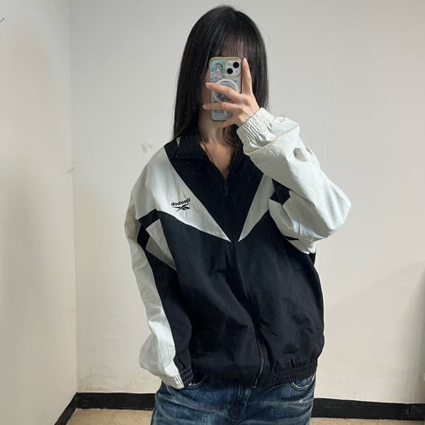 Reebok Black & White Windbreaker
