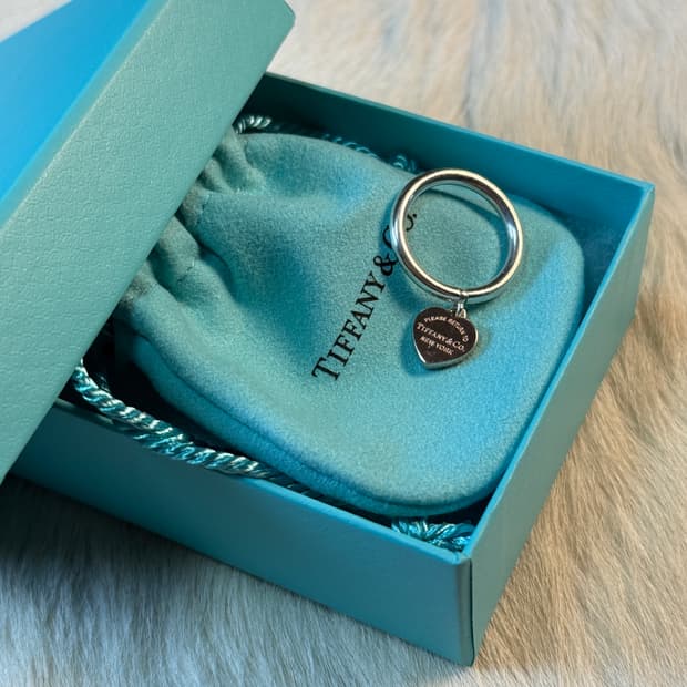 티파니앤코 루베이도 실버 콤비 하트 태그 링 6.5호