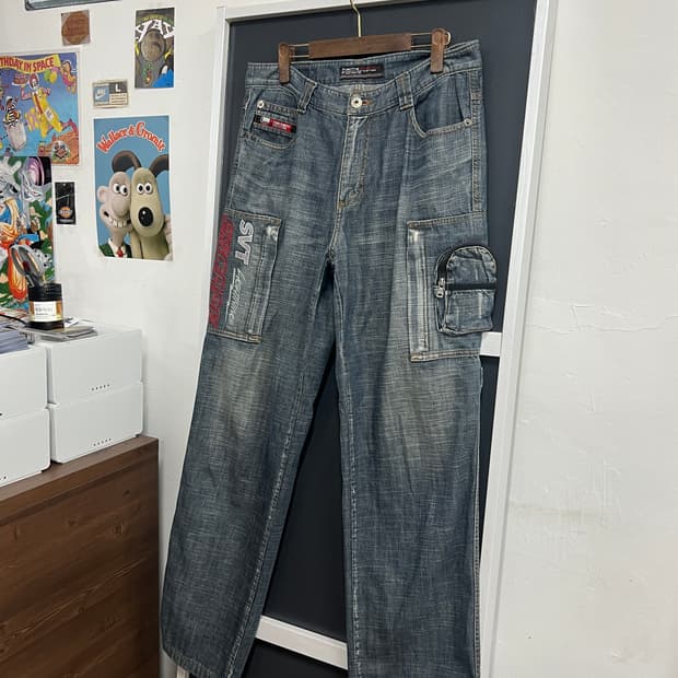 Fubu 후부 올드스쿨 포켓 카고 데님 팬츠