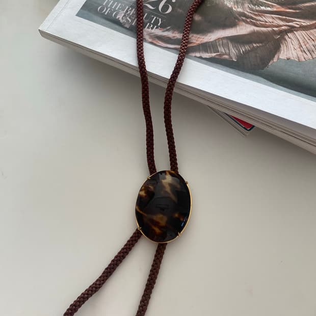 빈티지 볼로타이 호피 목걸이