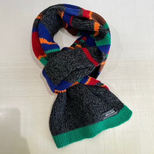 Beams 빔즈 멀티컬러 스트라이프 머플러