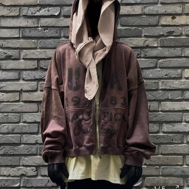 노티카 언더마이카 데미지드 후드집업