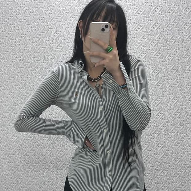 폴로 랄프로렌 캐주얼 스트라이프 스판 셔츠 M C08408
