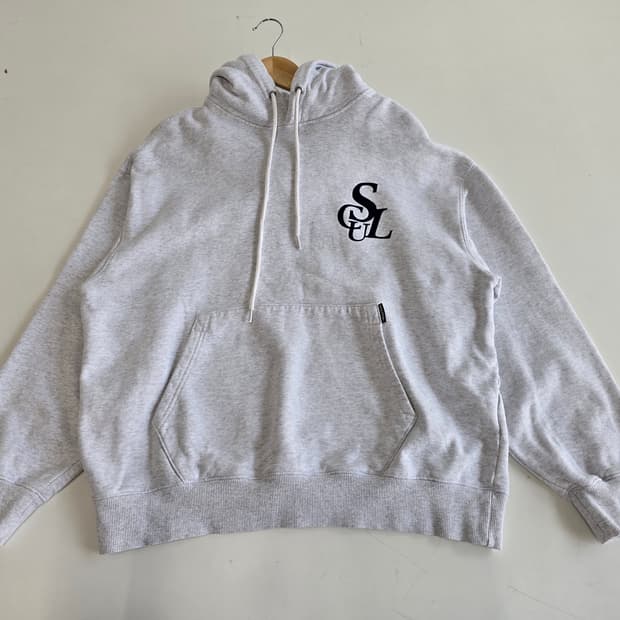 스컬프터 로고 후드티 화이트멜란지 M