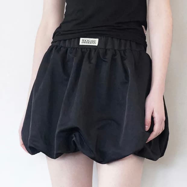 락케이크 나일론 벌룬 스커트 