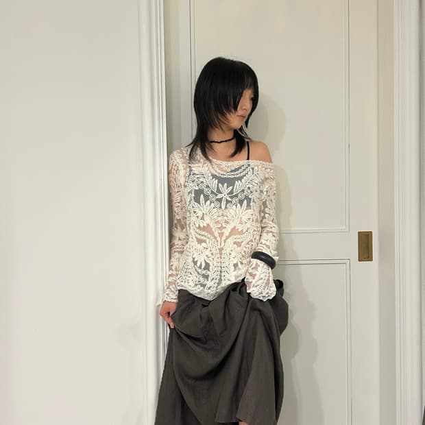 Oriental Mood Sheer Blouse / 빈티지 블라우스
