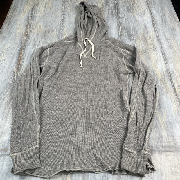 90s RRL 더블알엘 와플 니트 후드티 그레이