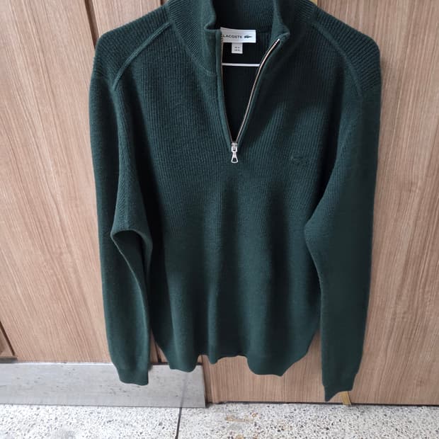 라코스테 다크그린 캐시미어 반집업