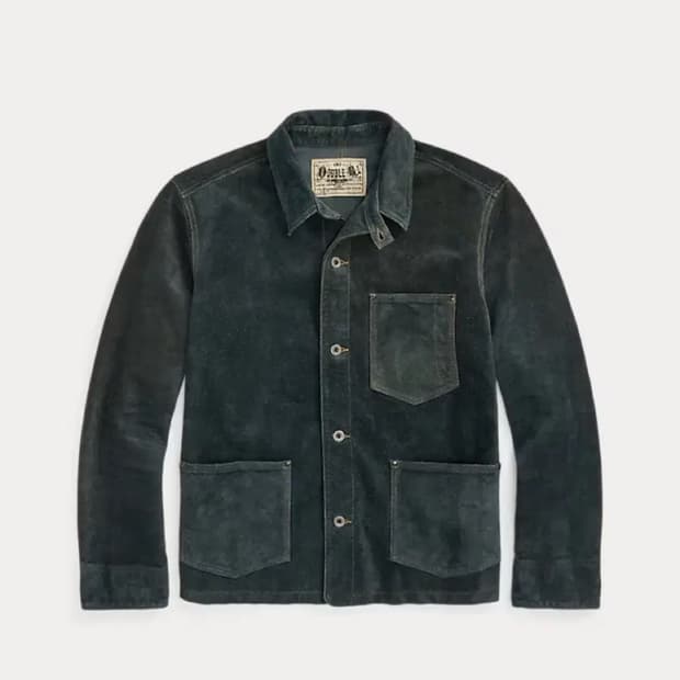 RRL 러프아웃 인디고 가죽자켓 L