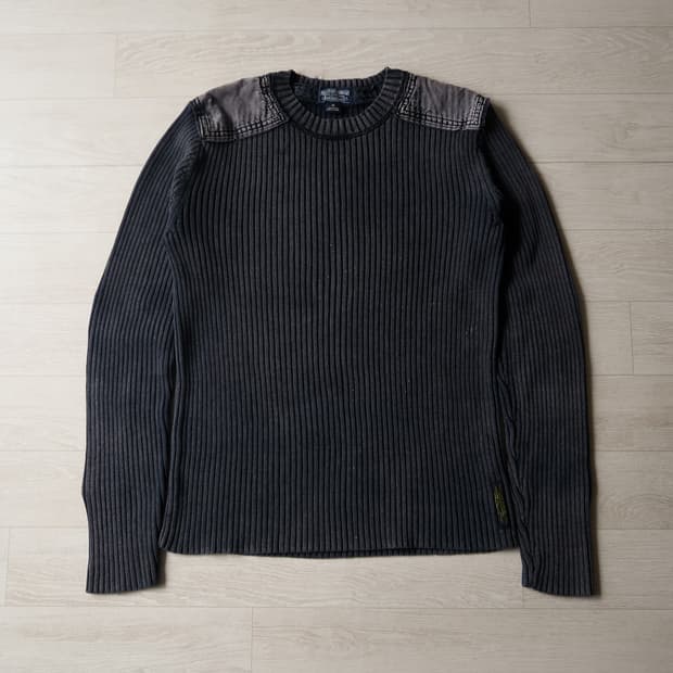 빈티지 폴로 썬 페이딩 패치 니트