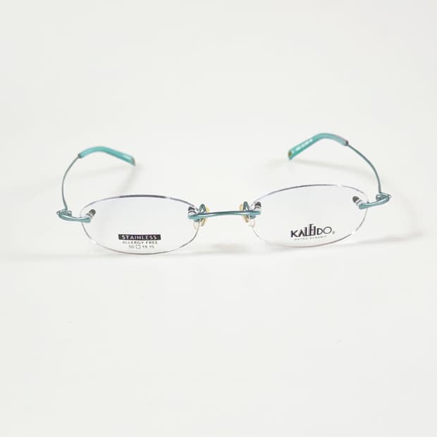 90s KALEIDO 무테 스퀘어 틸 메탈 빈티지 안경