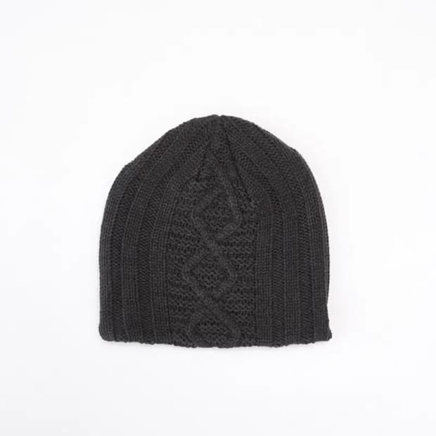 해칭룸 자카드 빅 비니 차콜