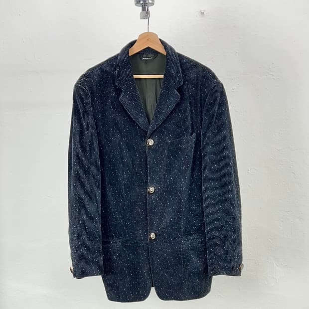 베르사체 진스 꾸뛰르 코듀로이 골덴 헤링본 부클레 3b 블레이저 자켓