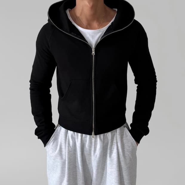 slim hood zip up 슬림 머슬핏 후드집업