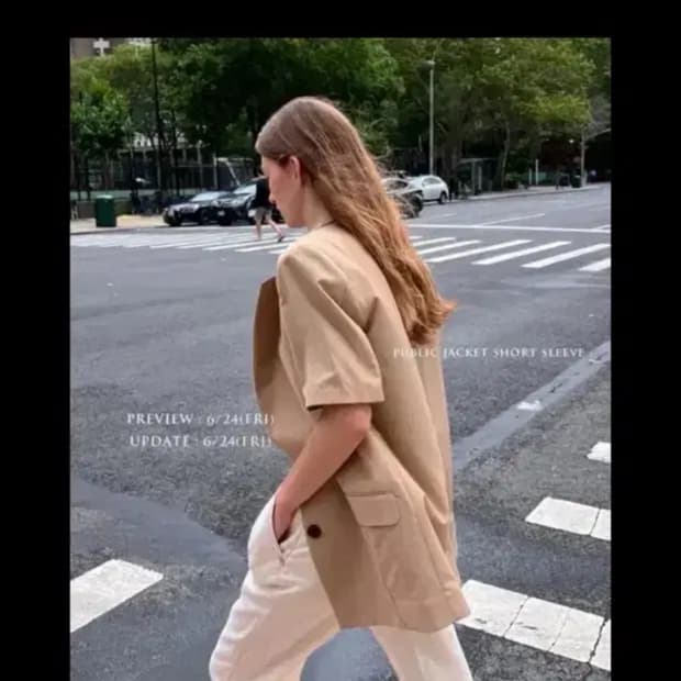 바이미나 editorial b 에디토리얼비 숏슬리브 자켓