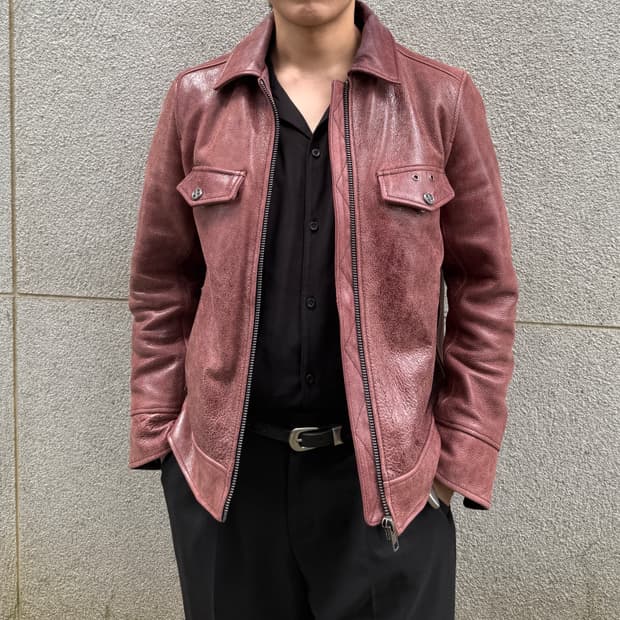 렉토 스타일 소가죽 자켓