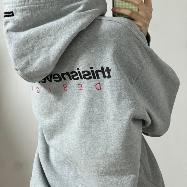 디스이즈네버댓 기모 후드티 그레이 S