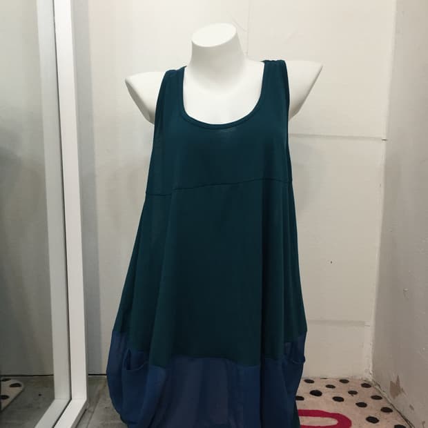 Black label 청록 벌룬 원피스